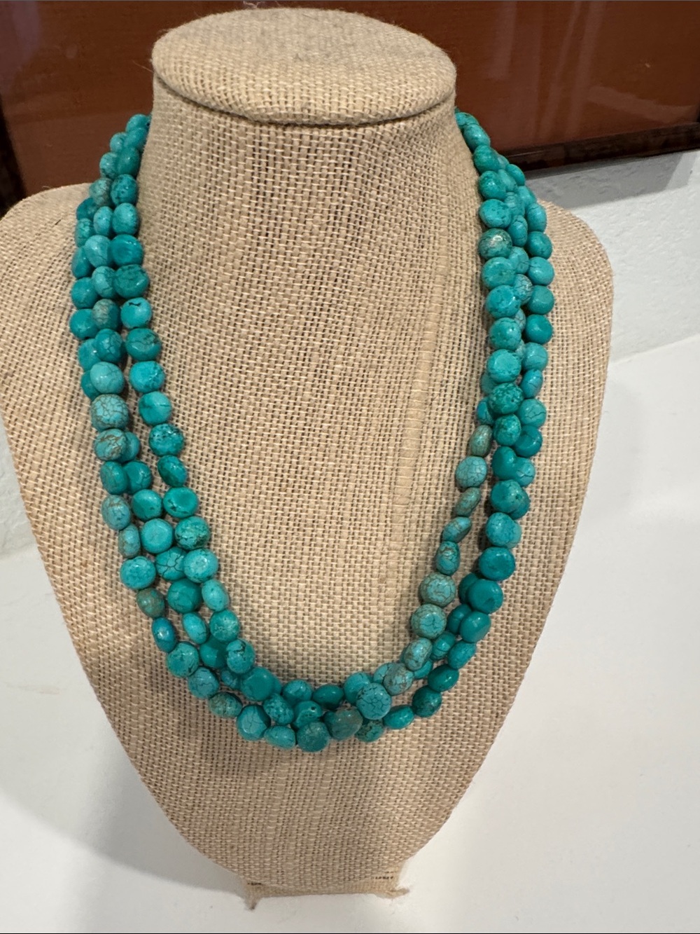 Turquoise Beaded Multi-Strand Necklace - Vibrant Turquoise